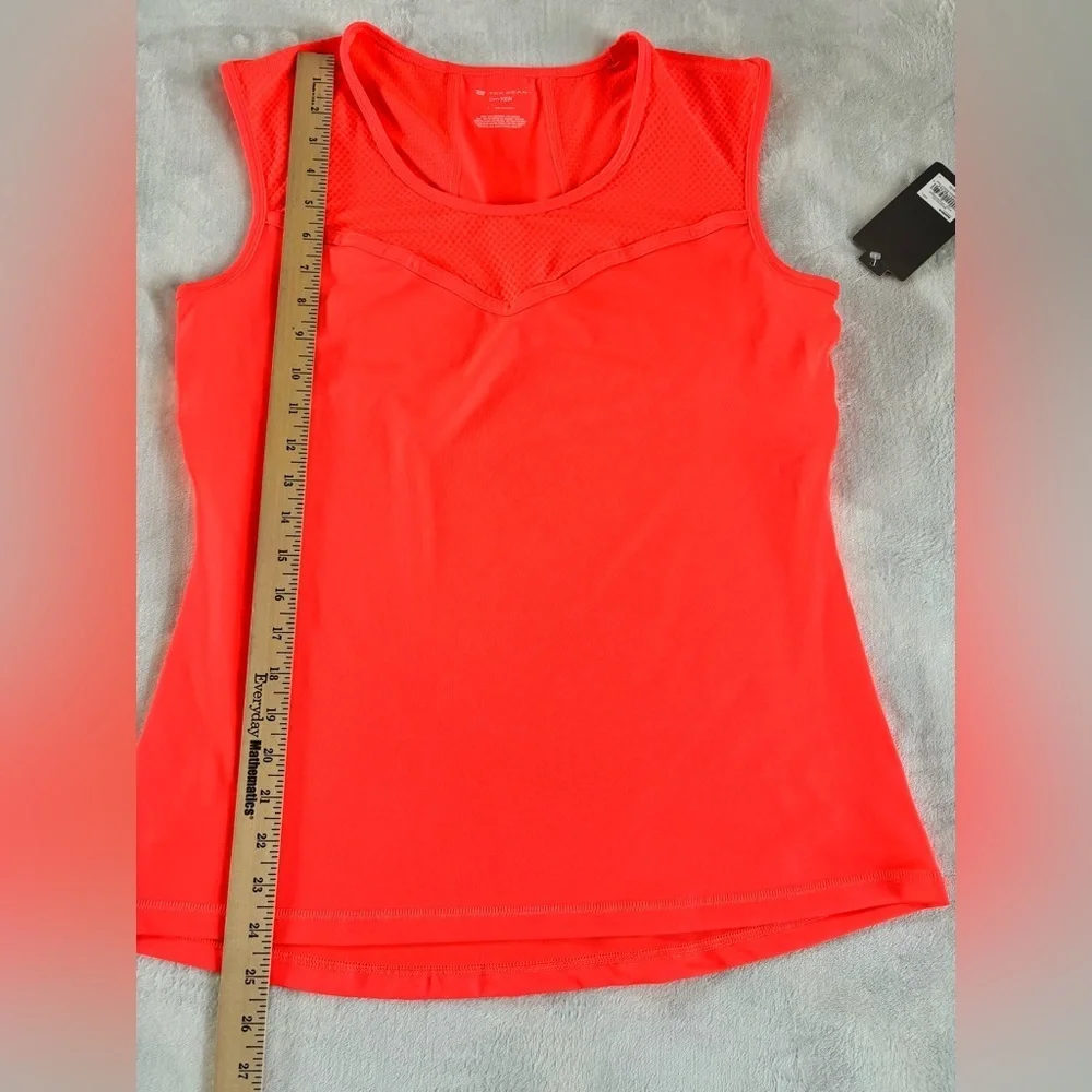 NWT Tek Gear DryTek Neon Coral Mesh Yoke Active Tank Top - Large